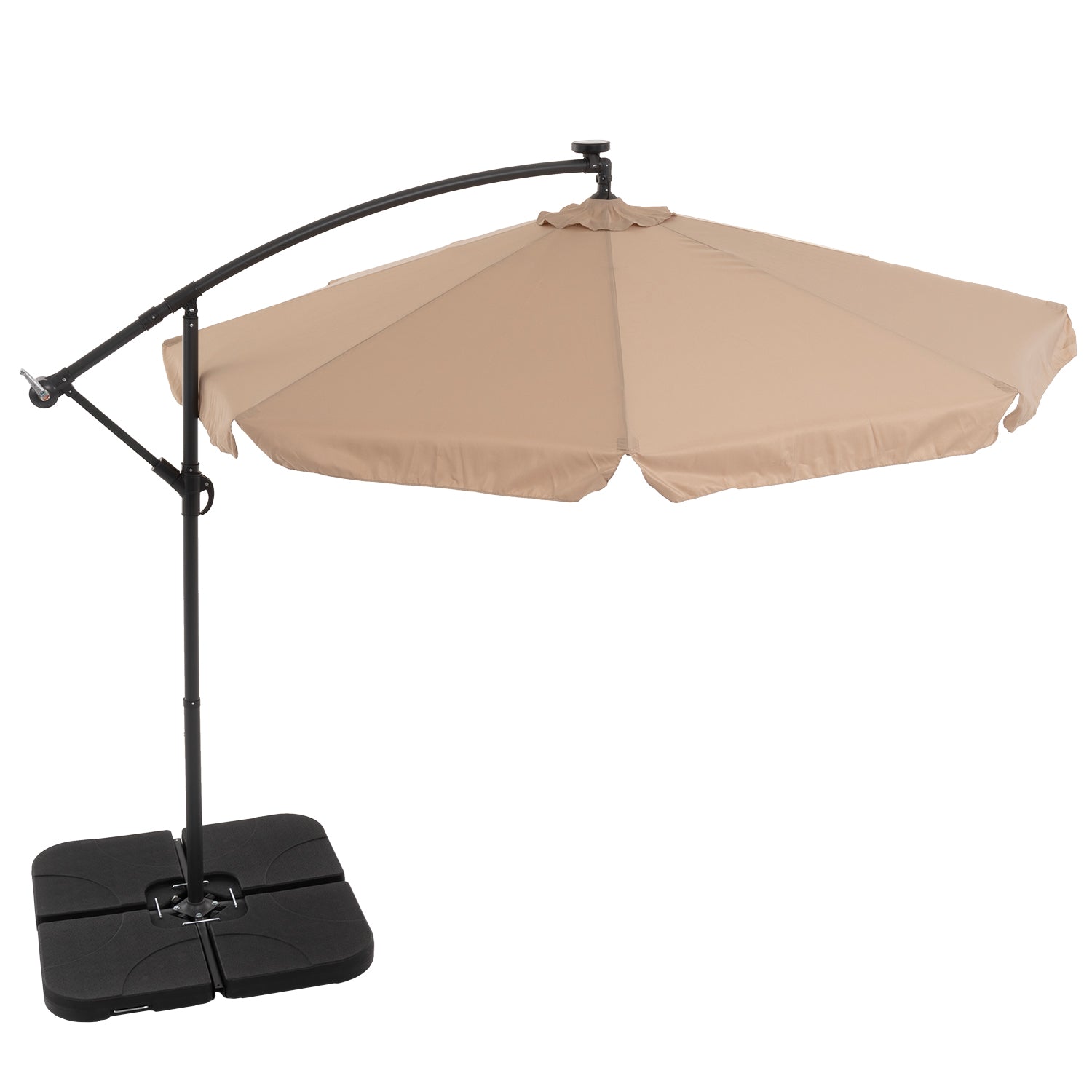 VESTIAMO CASA GIARDINO - Ombrellone da giardino Decentrato con 32 LED e Pannello Solare Camel diametro 3 metri